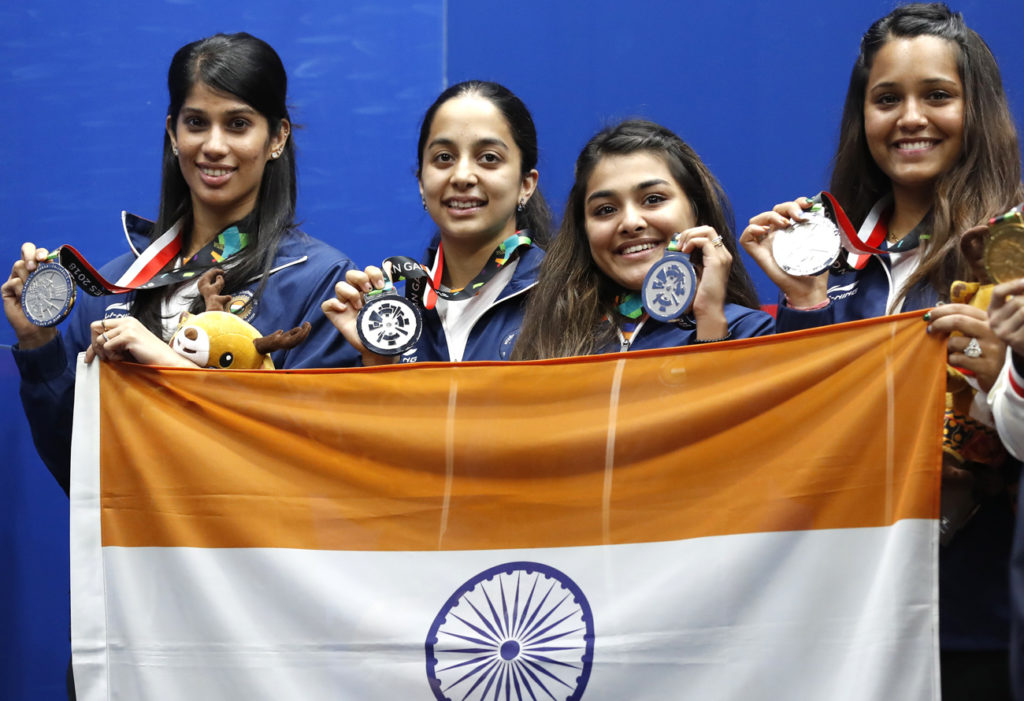 India women's Squash team at the Asian Games Jakarta 2018 Indonesia