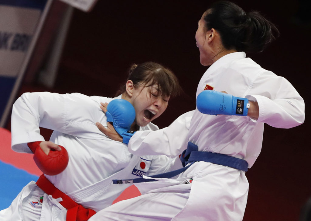 China Japan Karate women's gold medal match Asian Games Jakarta 2018