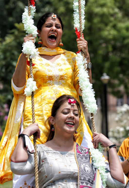 college teachers take part in Teej festival celebrations in Amritsar