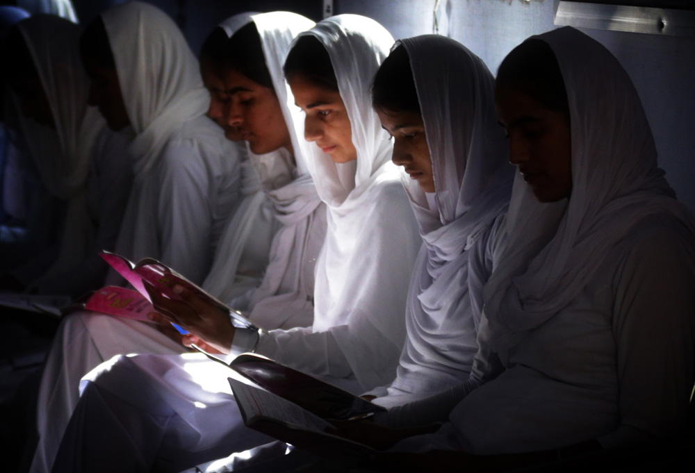 Girls study in Riarki College in Punjab