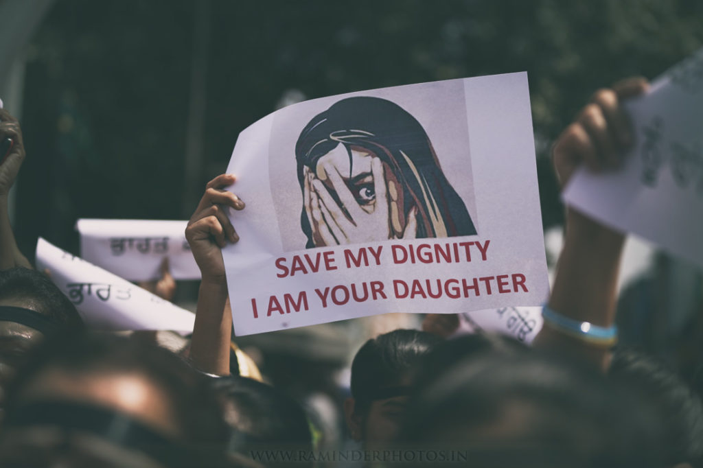 protest demonstration against the rising rape cases in India