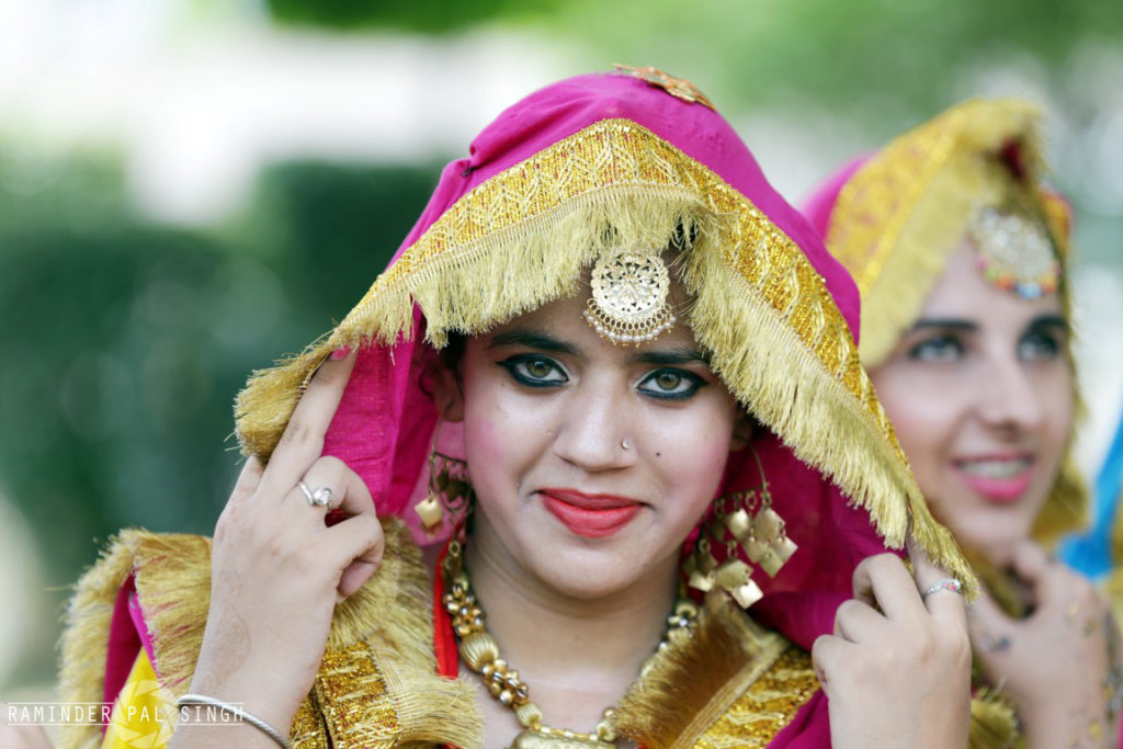 beautiful Indian Punjabi woman portrait smiling teej festival beautiful eyes
